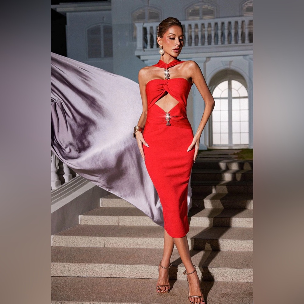 Mew Mews Ozzie Cutout Ruched Bandage Dress
